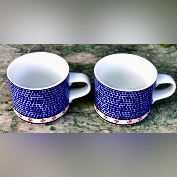Vintage (Set of 2) Discontinued DANSK MOSAIC Wave (Waveless version) Flat Cups - Picture 7 of 10